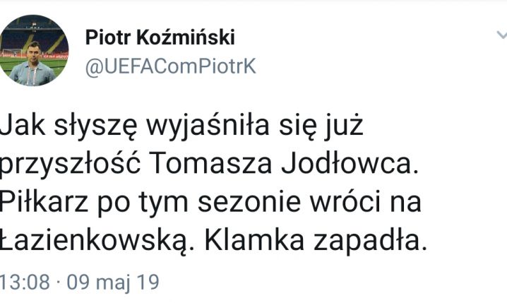 DECYZJA Legii w sprawie przyszłości Tomasza Jodłowca